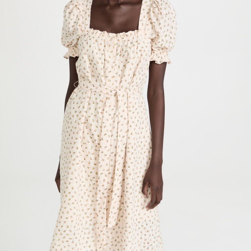 English Factory Cream Floral Midi Dress